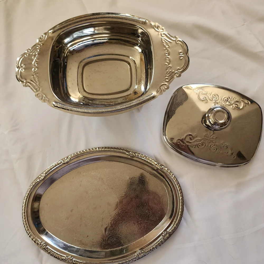 Elegant Silver Plated Serving Dish
